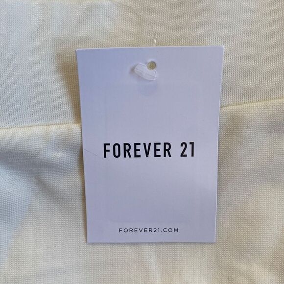 Forever 21 Y2K Cream Long Leggings Vanilla Ankle Slit Bootcut Small 26x30 - Picture 5 of 8